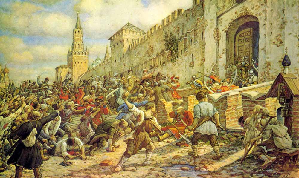 Соляной бунт в Москве, 1648. Худ.Лисснер Э. 1938 г.